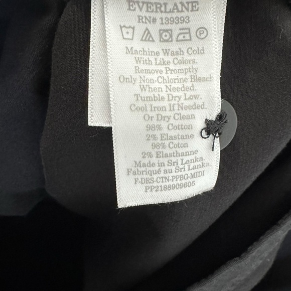 Everlane Womens Organic Cotton Paperbag Dress Sz Small Black Pockets Minimalist - Picture 10 of 13